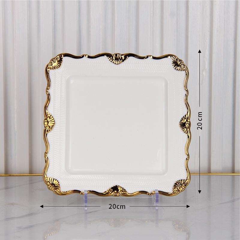 Ceramic Gold Edged Dining Plate Fish Plate Steak Plates Pasta Dish Fruit Dish Salad Bowl Soup Bowl Dessert Plates Coffee Cup Mug