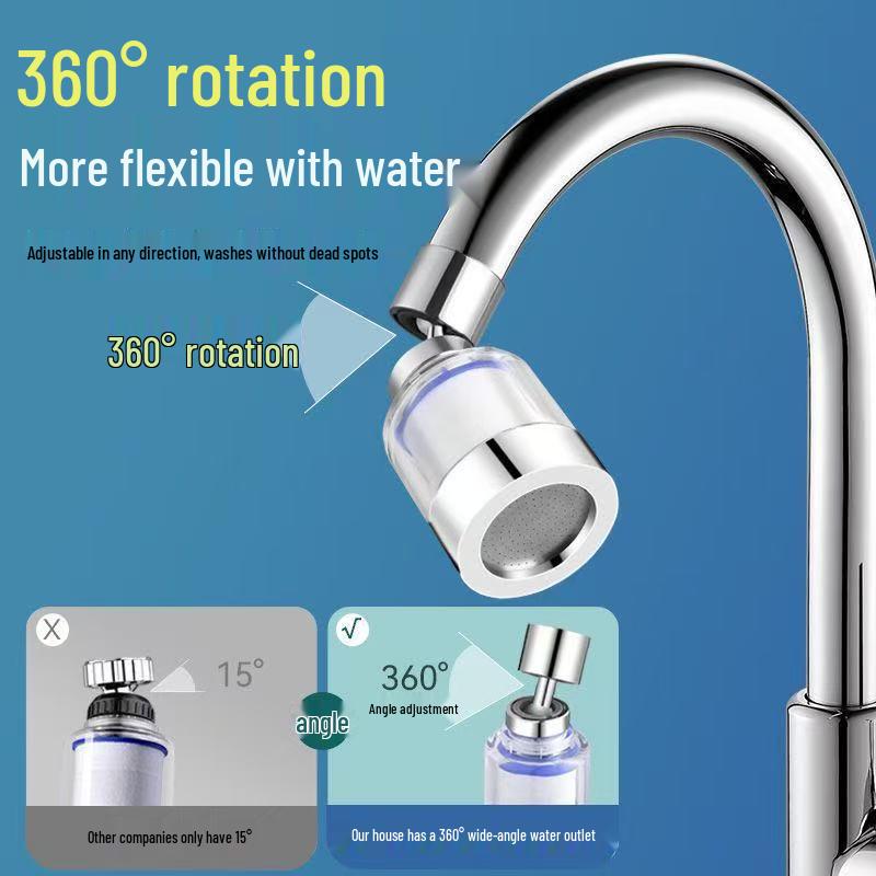 Copper Faucet Filter: Universal Anti-Splash Kitchen Tap & Dechlorination Water Purifier for Household & Vegetable Sink.