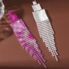 Color Diamond-Set Long Fringed Earrings, Heavy Industry Exaggerated Design Earrings, Fashion Earrings