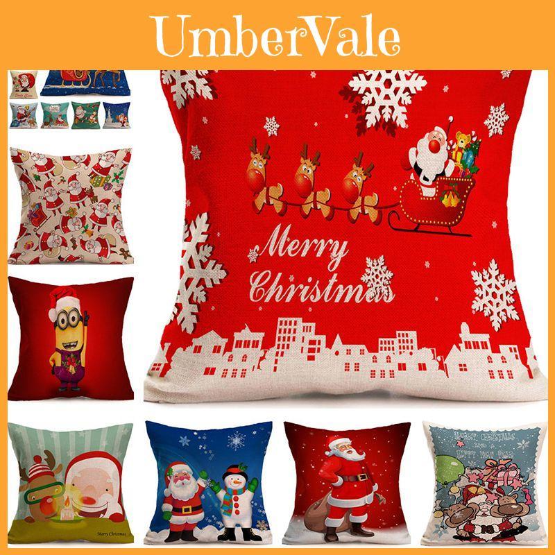 Charming Christmas Santa Claus Cushion Cover Pillow Case For Warm Home And Office Decor