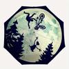 1pc Moonlight Adventure Automatic Open/close Folding Compact Umbrella, 8 Rib Sturdy Canopy, Lightweight Portable, Everyday Use, Gift,,135
