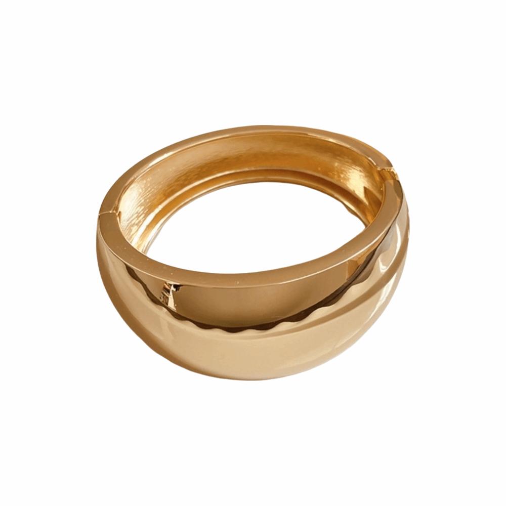 Vintage Exaggerated Punk Bangle Gold Color Geometric Bangle Trend Metal Bracelet Steampunk Style