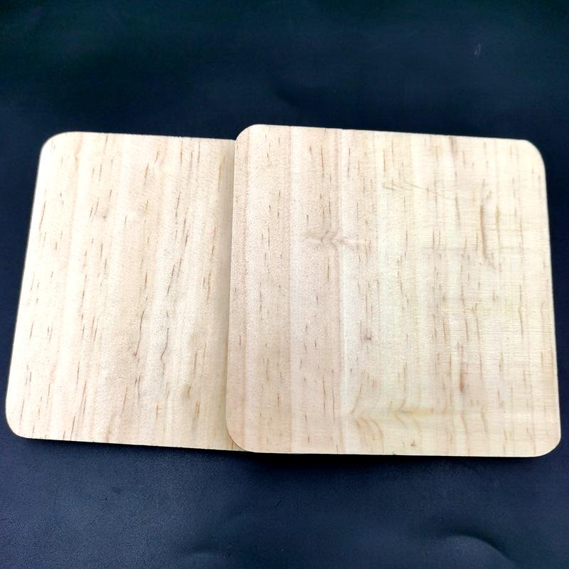 Chinese Style DIY Hand-Painted Square Pine Wood Coaster - Anti-Scald Heat Insulation, Natural Solid Wood