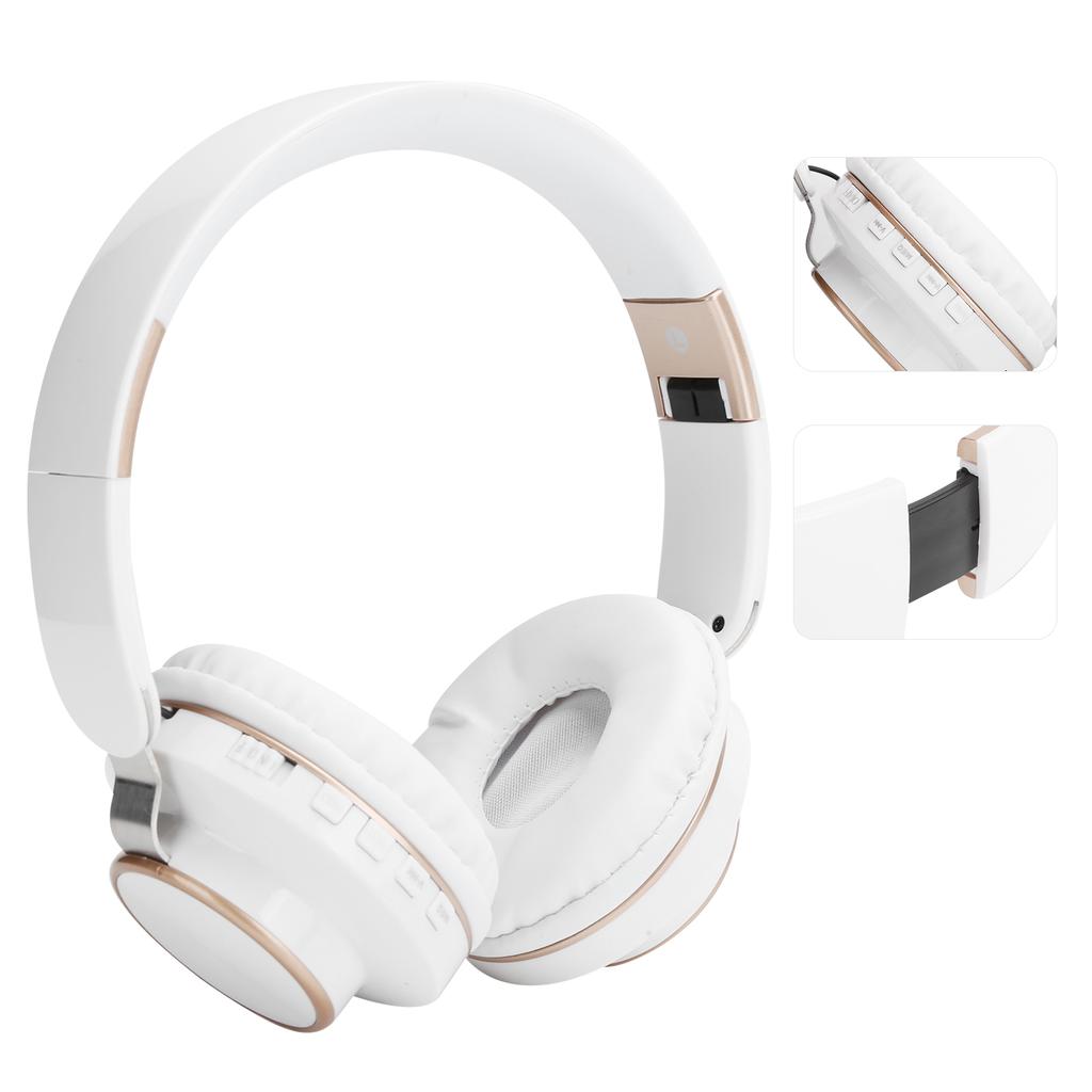 08S Headset Bluetooth 5.0 HiFi Folding Telescopic Sports Computer Gaming HeadphoneWhite