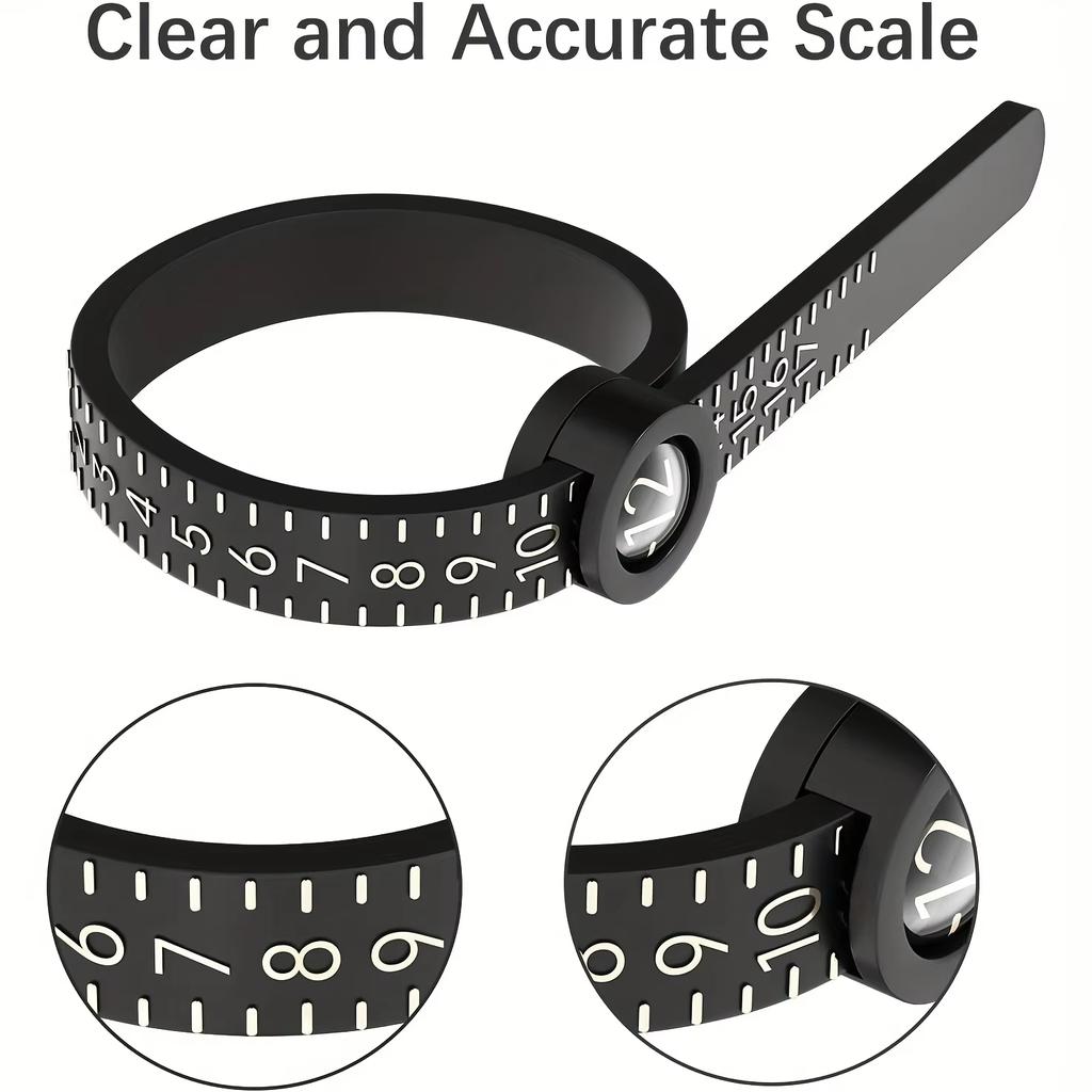 Ring Sizer with Magnifier - US/UK/EU Jewelry Measuring Ruler for Finger Size Ring Size Measuring Tool