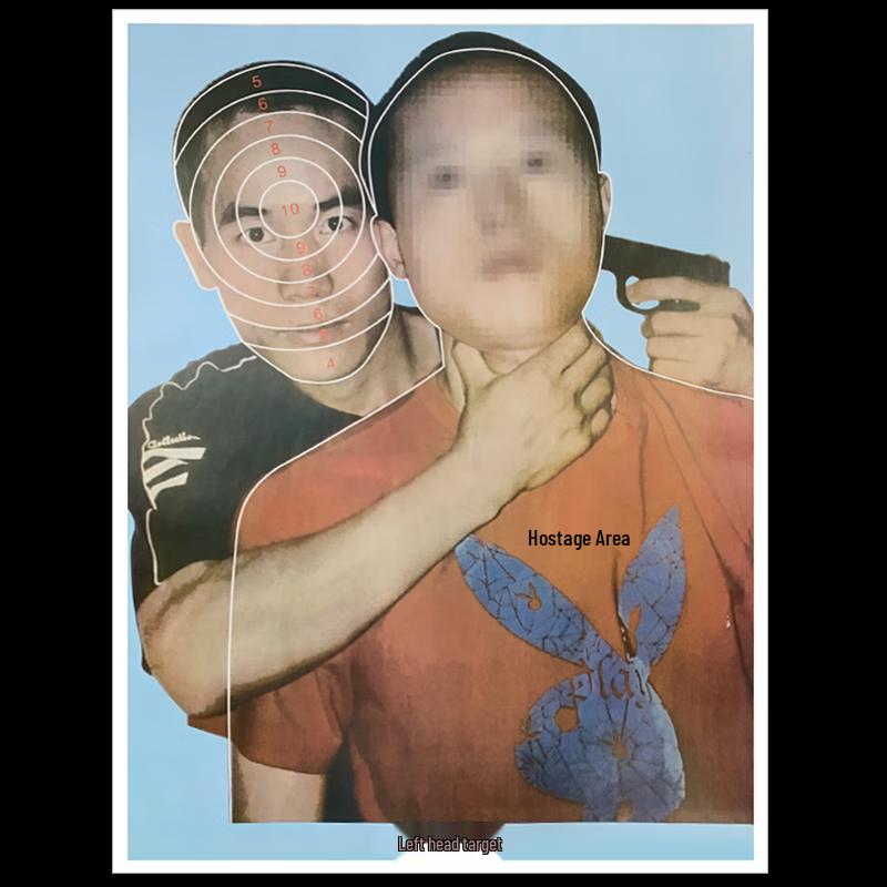 

Hostage Left Head Shooting Target Paper