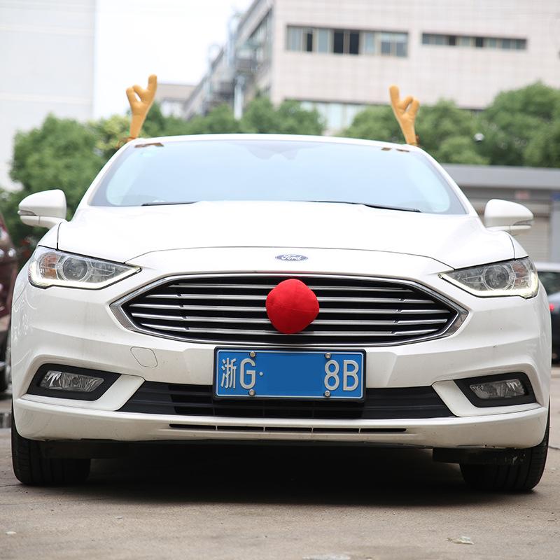 Car Christmas Reindeer Antler Decorations Pair