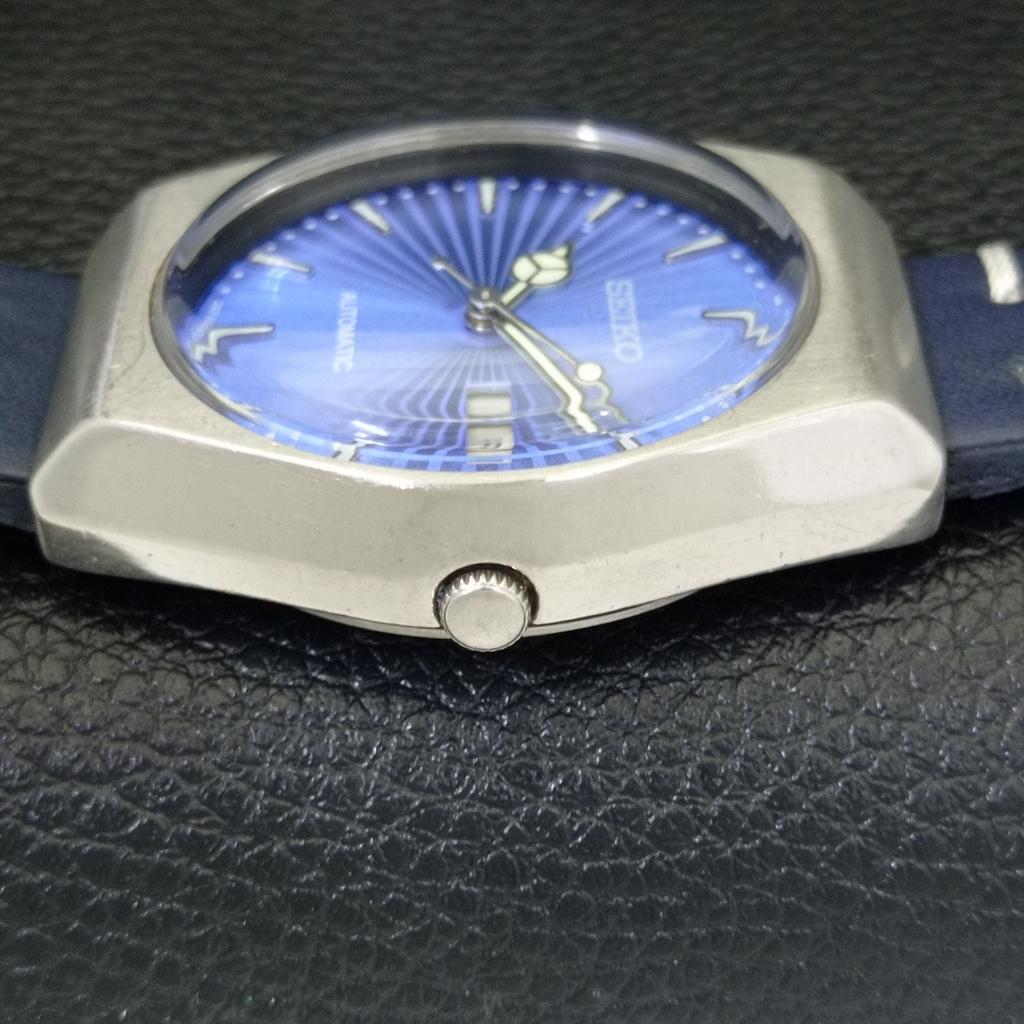 VINTAGE SEIKO AUTOMATIC 6309A JAPAN MENS BLUE COLOR DIAL WATCH A701502-5 R206b-a701502