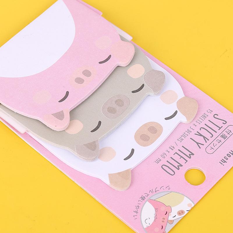 1 Piece Adhesive Kawaii Animals Pig Sticky Notes Notepad Memo Pad Office School Supplies Stationery Sticker