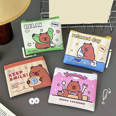 Cute Capybara Coin Storage Bag Transparent Coin Purses Cartoon Lovely Wallet Clear Bags