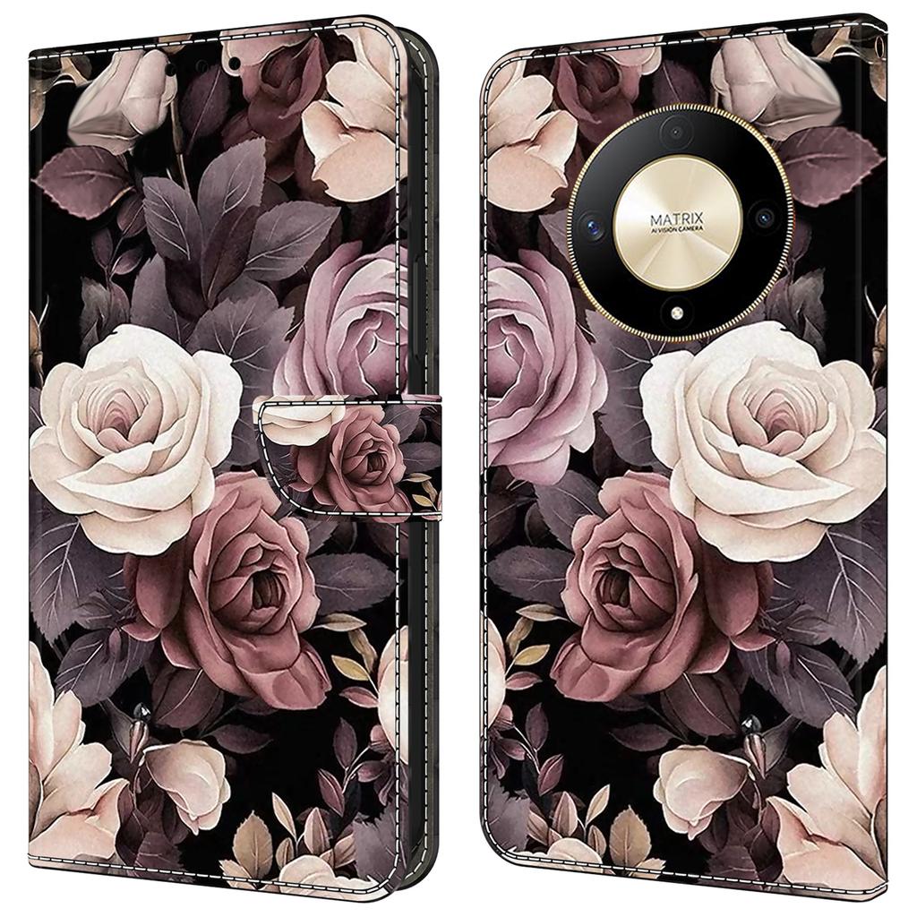 For Honor Magic6 Lite 5G/X50 5G/X9b 5G Pattern Printing Leather Case Card/Cash Slots Phone Cover