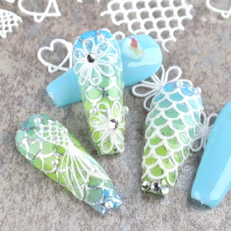 Embossed Flower Nail Sticker Self-adhesive 5D Art Embossed Nail Stickers Flower