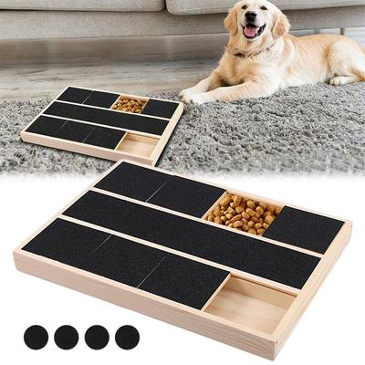 Hundekratzmatte für Krallen mit Leckerlidose Einziehbare Hundekrallenfeile mit integrierter Leckerli-Belohnungsschublade für ängstliche Haustiere