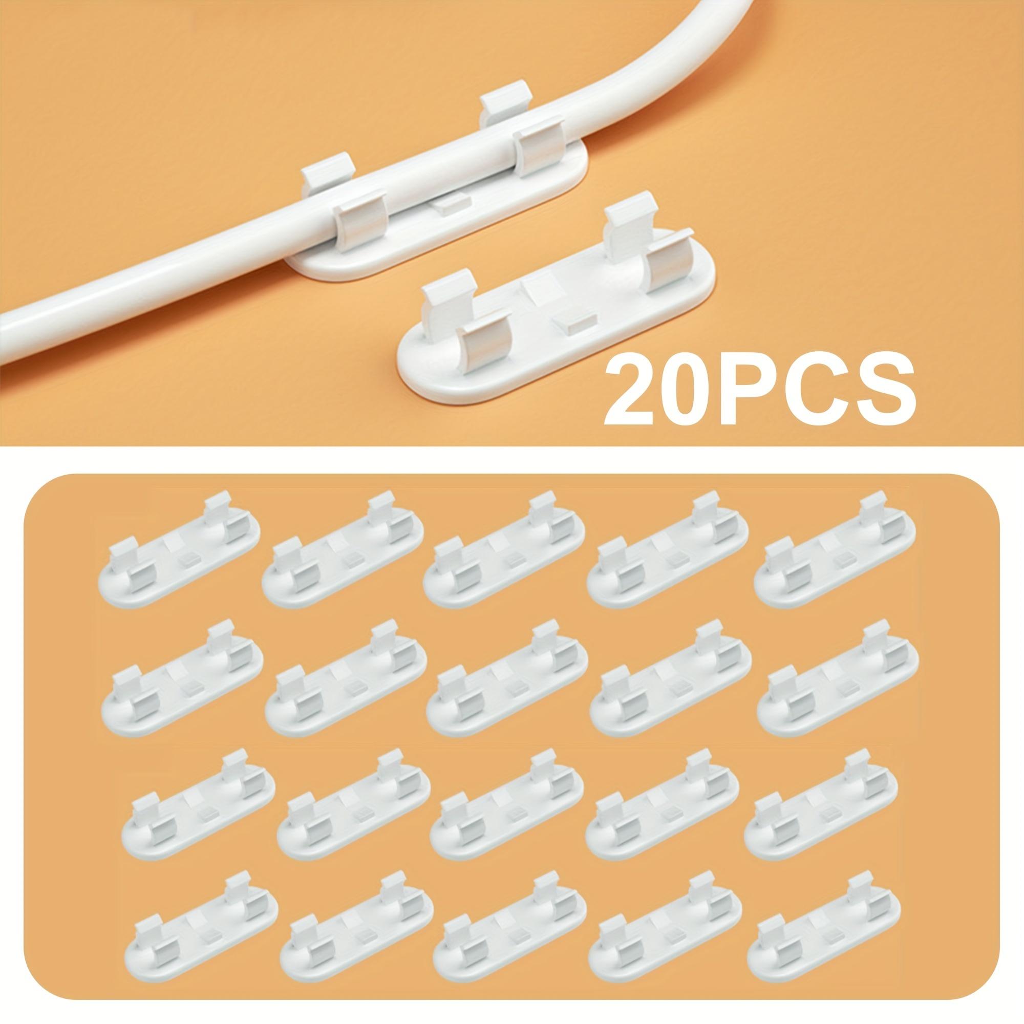 

20 Pcs Adjustable Cable Management Clips, Self-Adhesive Wire Organizers, Sticky Cord Holders for TV, PC, Ethernet Cables