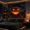 Halloween Tapestry Pumpkin Maple Leaf Spider Print Bedroom Living Room Halloween Party Wall Hanging Backdrop Decor Cloth
