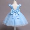 Vestido de Princesa Vermelho de Natal para Menina Pequena Fofo Tutu de Aniversário para Bebê Vestido sem Costas para Recém-nascido Laço Pedraria
