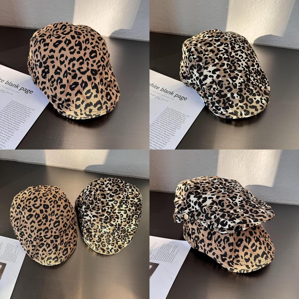 Retro Leopard Edgy Print Duckbill Cap Ventilation Summer Autumn Travel Hats