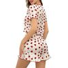 Women's Summer Heart Print Pajama Set: Square Neck, Short Sleeve, Shorts