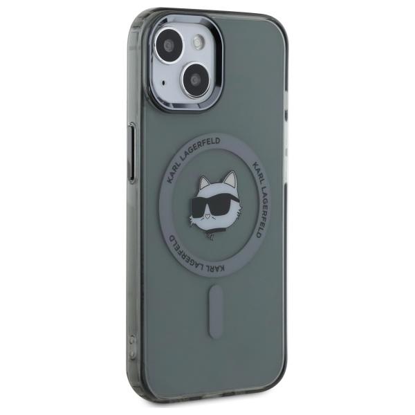 Karl Lagerfeld Klhmp15Shlschk Iphone 15  6.1 Czarny/Black Hardcase Iml Metal Choupette Head Magsafe