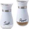 Juego de 2 Saleros y Pimenteros Botellas de Especias de Vidrio con Tapa de Acero Inoxidable Recargables Contenedores de Condimentos para Cocina Comedor Barbacoa