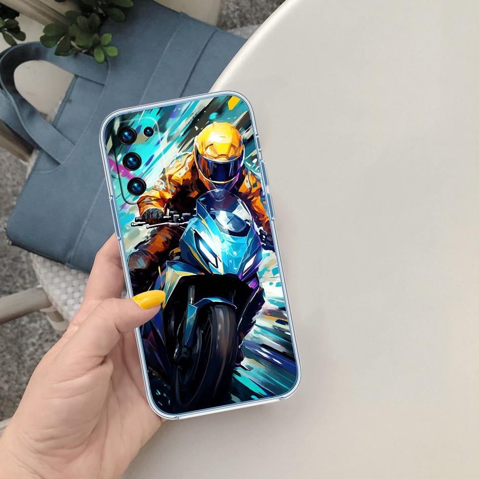 

PP44 Motorcycle Racing Soft Shell Transparent Phone Case for Samsung Galaxy A04 A04S A14 A23 A34 A54 M23 M33 M52 M53 Galaxy M52 5G