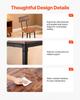 Bar Table, 5PCS 889mm Bars Tables Set, Bar Tables and Chair Set with Rounded Edge Design, Square Pub Table with Four Stools for Living Room, Dining