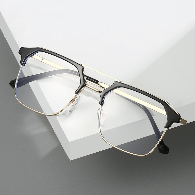 Women Stylish Reading Glasses Fashion New Anti-blue Light Computer Glasses Double Beam Square Frame Eyeglasses 0+1.0+1.5+4.0