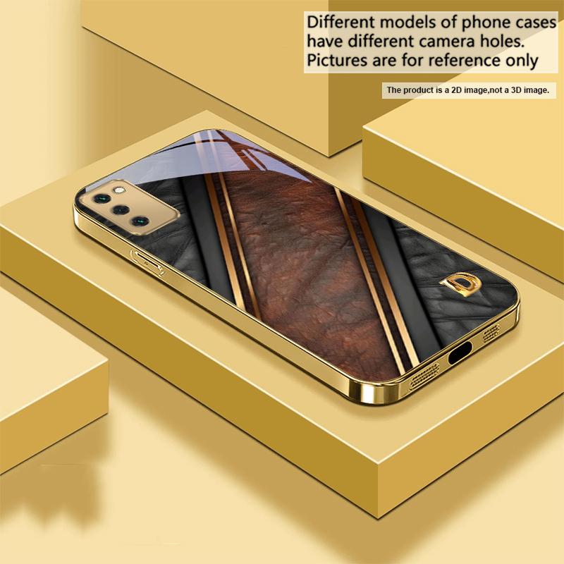 Brillante goldene Buchstaben Für Samsung Galaxy S20 FE S21 S22 S23 Plus S24 Ultra 25Ultra S21+ S9+ S22Plus Goldene Glas-Handyhülle