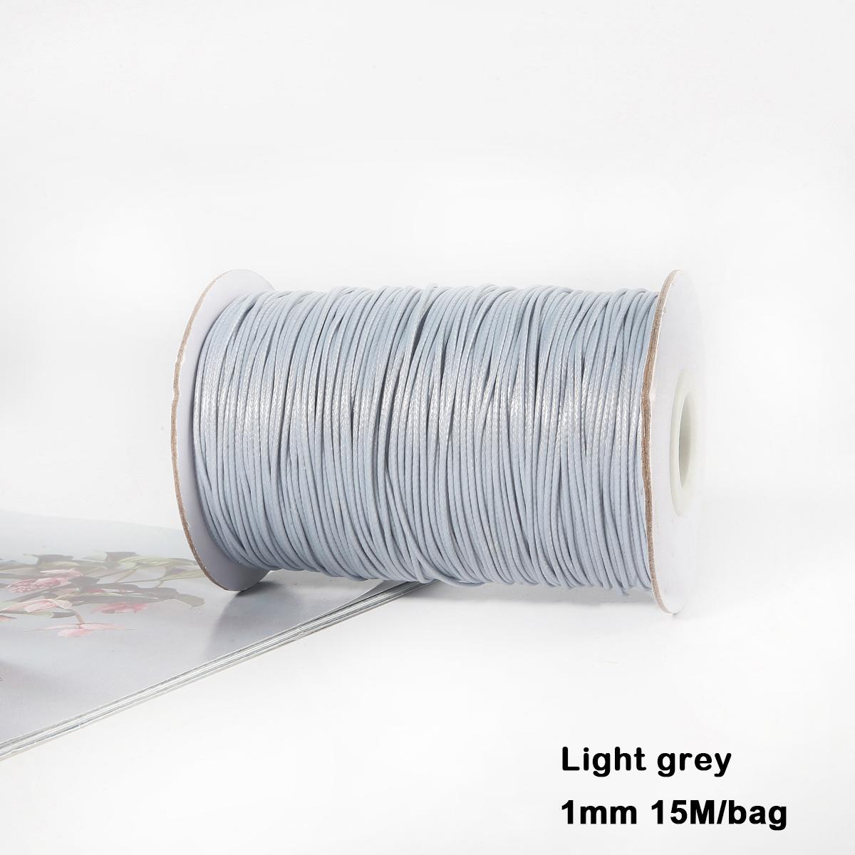 

Разноцветные вощеные хлопковые шнуры для макраме, ювелирные бусины, изготовление ювелирных изделий своими руками 1mm 15meter светло-серый