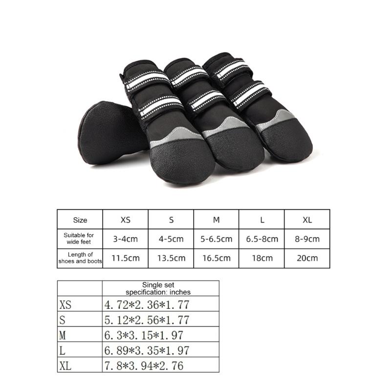 2 Pair Dog Shoes Protective Thick Grip Dogs Feet Cover Socks with Adjustable Sticker for Outdoor Prevents Sliding