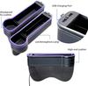 Riempitivo Fessura Sedile Auto Portabicchieri LED Cambia Colore 7 Colori Scatola Organizer Portaoggetti Fessura Auto Con Caricatore 2Usb Accessori Auto