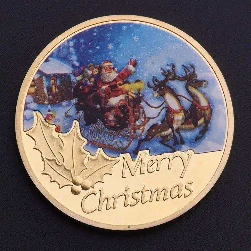 New Colorful European and American Christmas Commemorative Coins