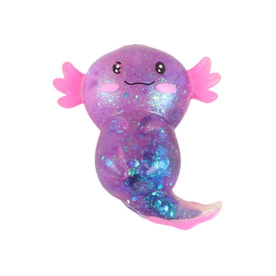 Glitter Salamander Squeeze Toy Stress Relief Cartoon Salamander Sugar Ball Sensory Toy Decompression Clear Animal Fidget Toy