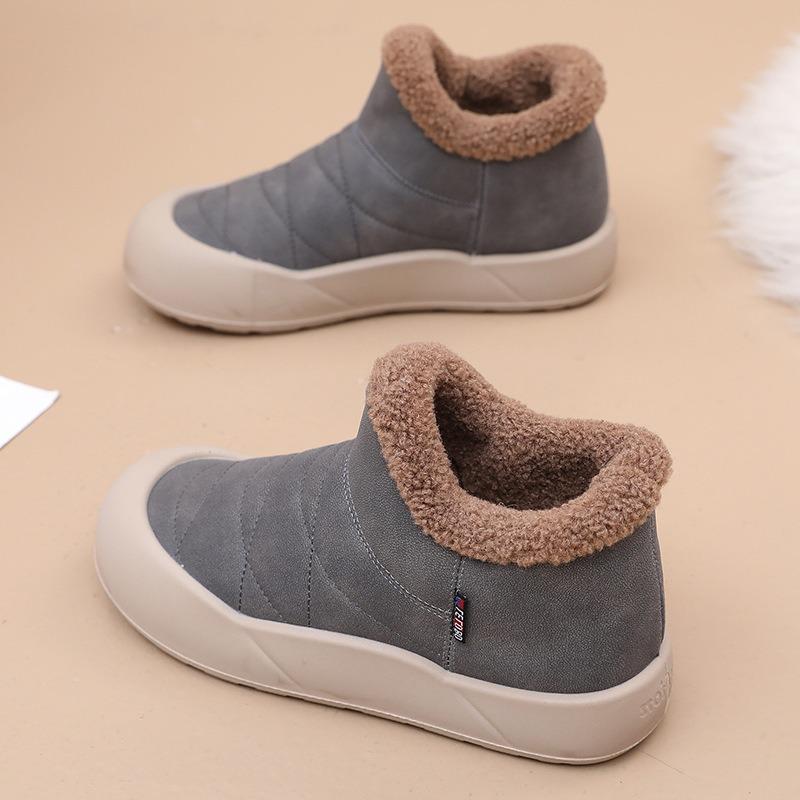Women's Fashion Winter Snow Boots, Warm Faux Fur Lined Slip-Resistant Ankle Boots, Comfortable Casual Slip-On Shoes for Women