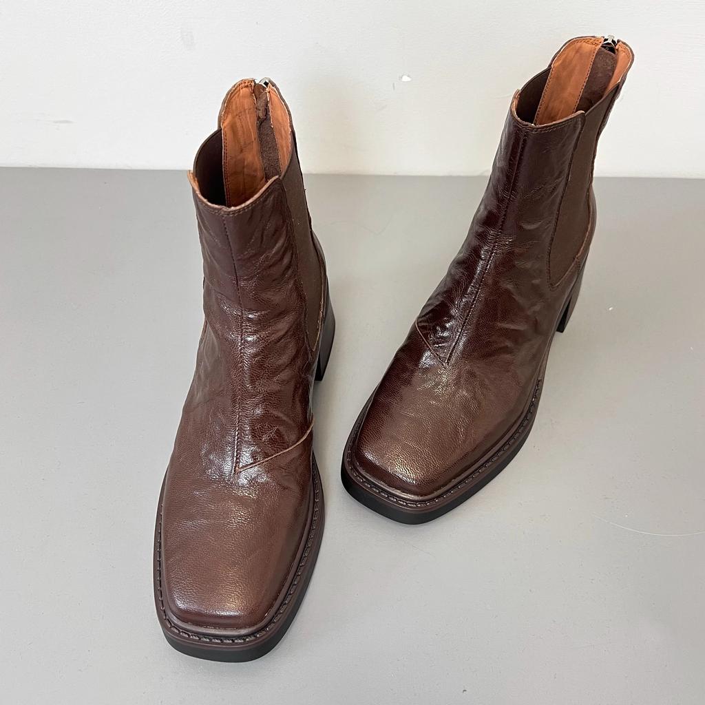 High Heels Ankle Women Boots Chelsea Chunky Elegant Shoes Woman 2025 Trend Winter New Office Shoes Pumps Motorcycle Botas Mujer