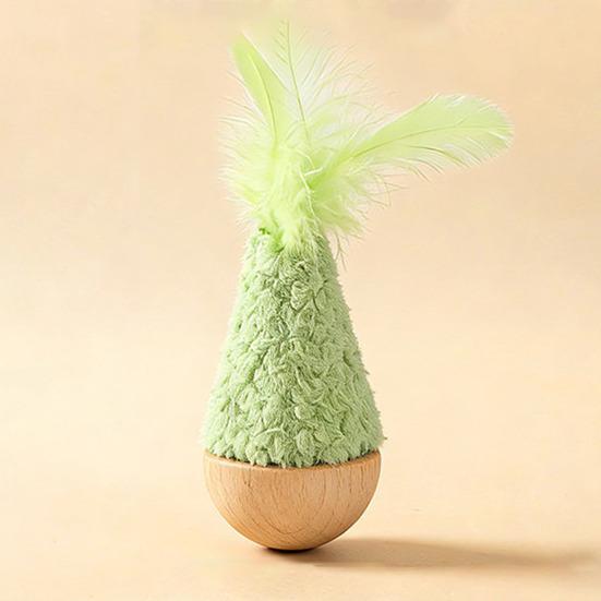 Cat Toys Interactive Plumage Toy with Rebound Wood Base Design Relieve Anxiety And Boredom Entertainment Toy for Pets