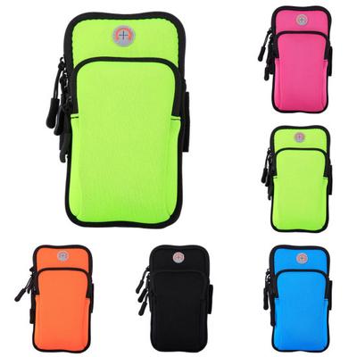 Outdoor Sports Running Arm Band Earphone Hole Phone Pouch with Holder Zipper