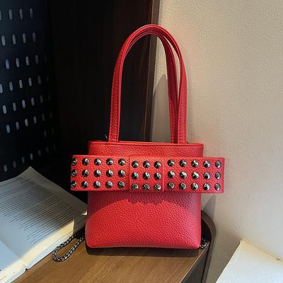 Bags Personalized Rivet Small Bag 2025 New European and American Punk Style Handbag Women's Chain Messenger Small Square Bag