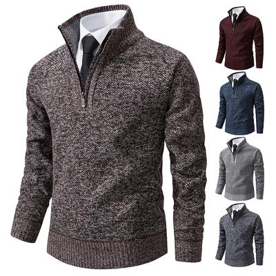 Maglione da uomo autunno e inverno, maglione da uomo tinta unita, maglione casual caldo e spesso