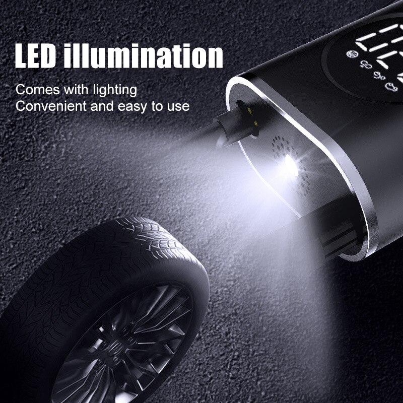 Car Pump Car Air Pump Portable Mini Self Propelled Electric Tire Pump Air Pump Handheld Wireless Digital Display Charging Pump