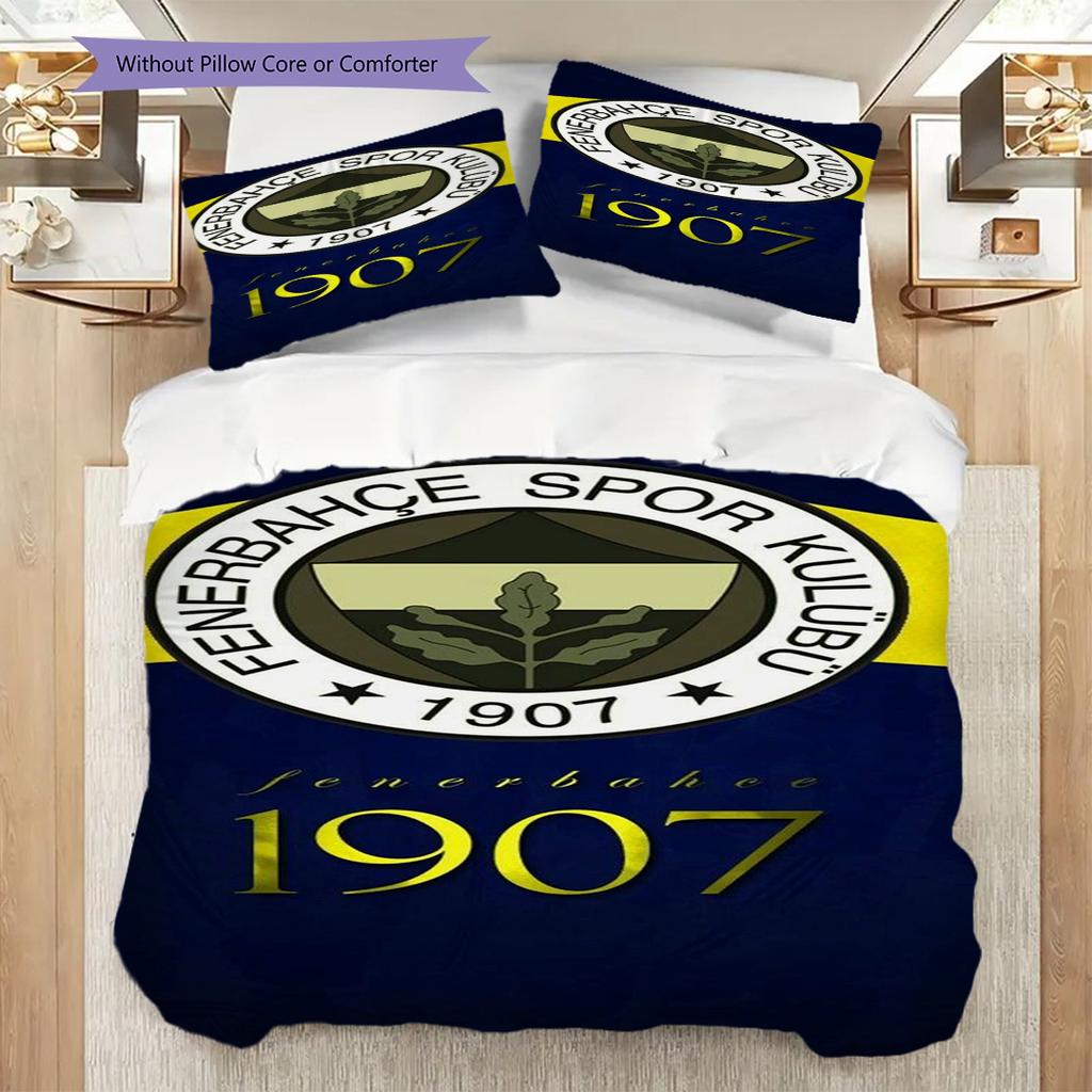Set di tre pezzi Fenerbahe Heritage Pride (1 * copripiumino + 2 * federa, senza nucleo) Regalo di Natale e compleanno 2D Piatto Morbido e confortevole
