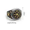 Antique Solid Stainless Steel Viking Compass Mens Ring