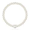 LUNNE Silver 4mm Pearl Heart Bracelet #LSB01