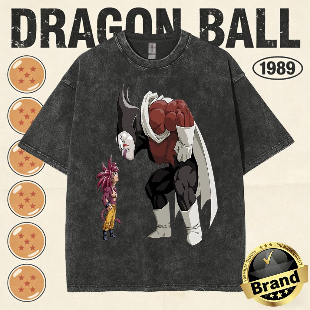 Summer Fashion Dragon Ball Vintage TShirt Men Cotton Washed Retro Tops Print Heavyweight Family Matching Tee