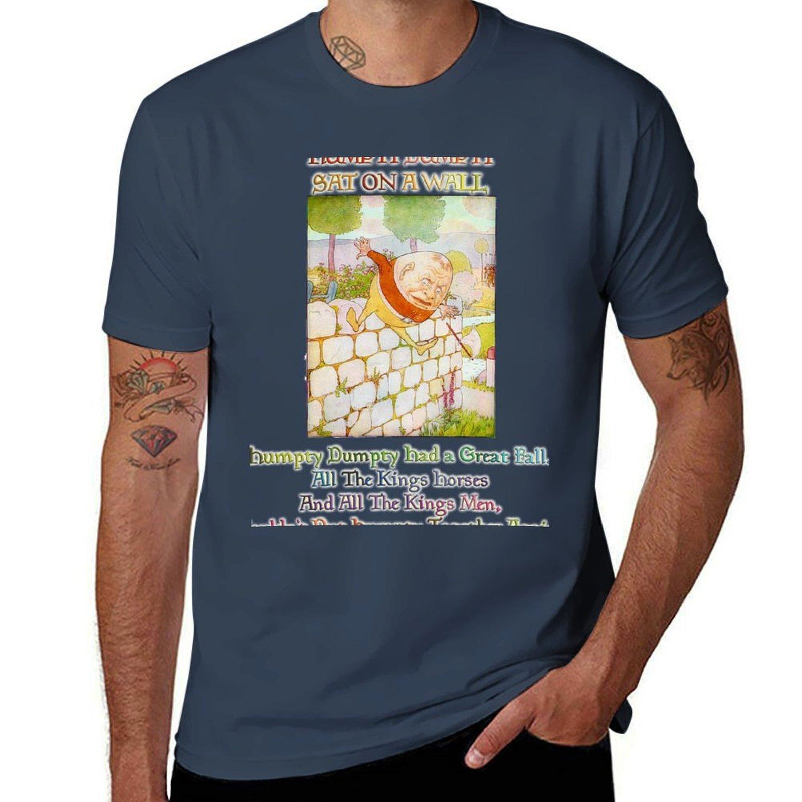 HUMPTY DUMPTY SAT ON A WALL TShirt Plus Size Street Style Tee S