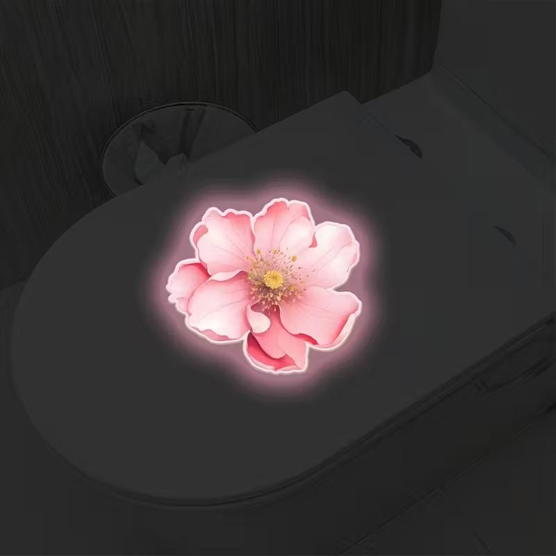 Im Dunkeln leuchtende Lotus Toilettenaufkleber Abnehmbare Selbstklebende Badezimmerdekor Aufkleber Wandaufkleber Heimdekor Toilettensitzaufkleber