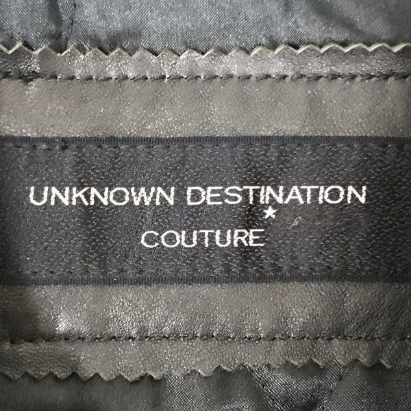 UNKNOWN DESTINATION Lamb Leather Padded Coat Quilted Lining Oversized Black M(USED)