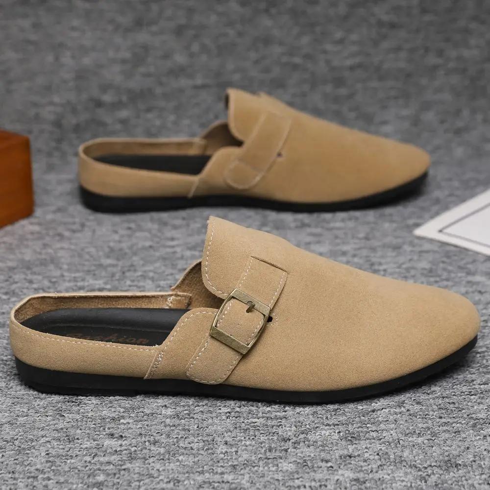 Fashion Half Slippers for Men Outdoor Mules Flat Sandals Man Rubber Original Low Price Mascullino Trend 2025 Fashion Summer Sale Shoes