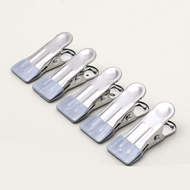 10 Stück Edelstahl Wäscheklammern mit Spurlosen Hakenaufhängern Kleiderklammern Socken Aufhängeclip Heimschrank Bettlakenhalter