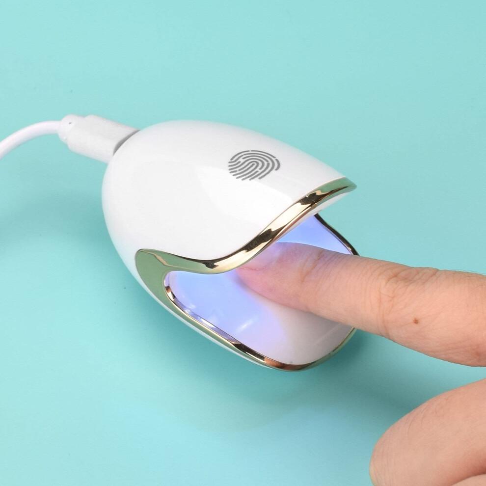 Mini LED Gel Nail Lamp 6W Fast Curing USB TypeC Single Finger Lightweight Portable Design